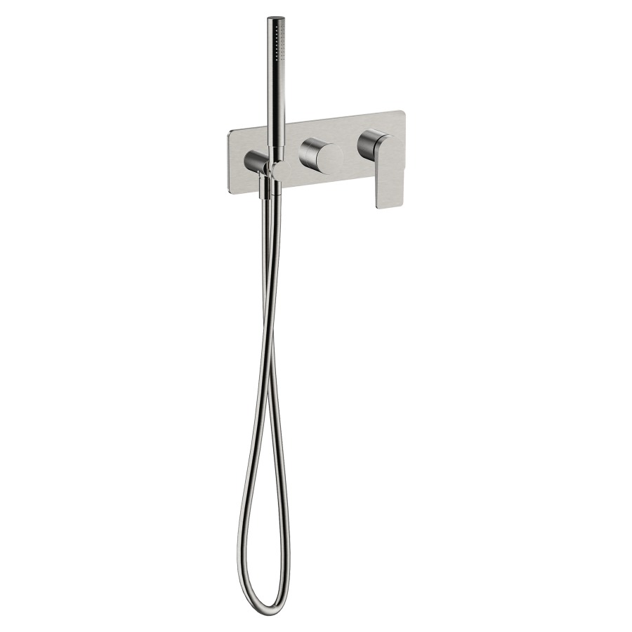 Mélangeur de douche Blade UP
set de montage final, plaque de recouvrement
tuyau de douche, douche à main
support de douche
avec coude de raccordement
sans corps à encastrer 791228/229