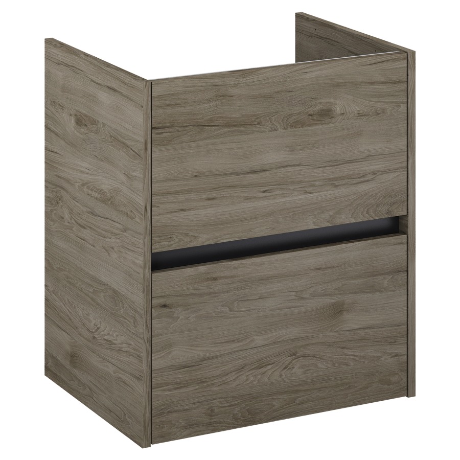 Élément inférieur  Procasa Uno E
56 x 63.5 x 41.8 cm
élément de tiroir, 2&nbsp;tiroirs
avec découpe pour siphon
parois latérales métalliques
pour lavabo 291189
