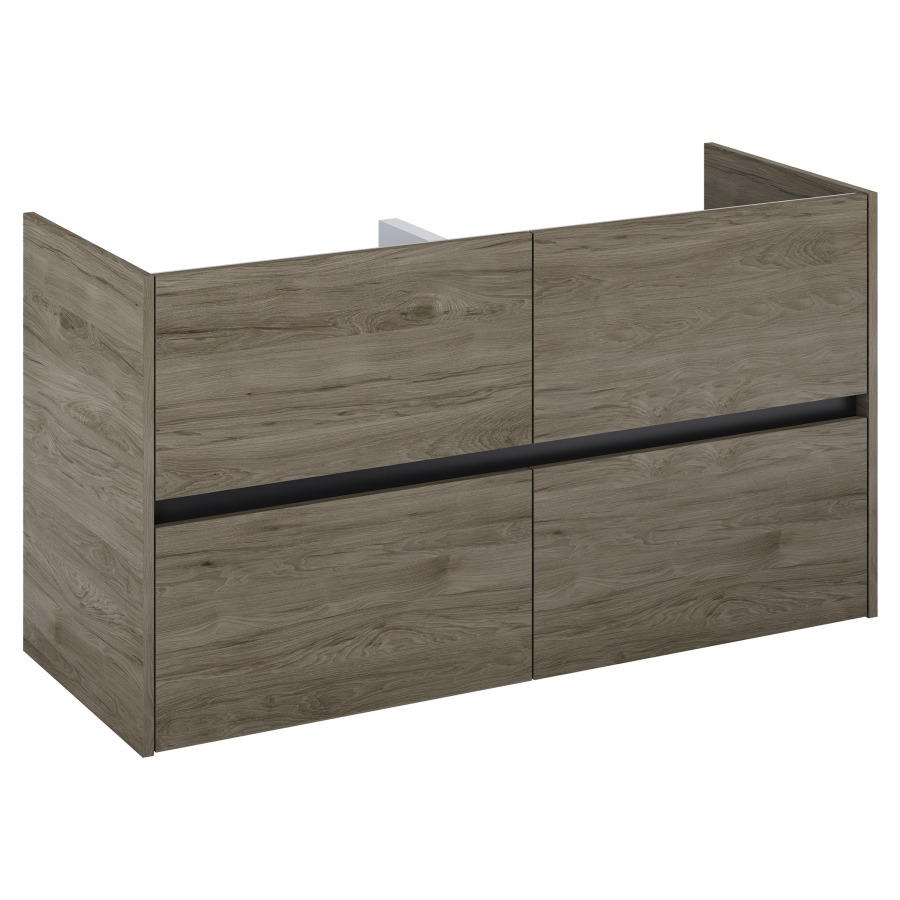 Élément inférieur  Procasa Uno E
118.4 x 63.5 x 45.1 cm
élément de tiroir, 2&nbsp;tiroirs
avec découpe pour siphon
parois latérales métalliques
pour lavabo 291194