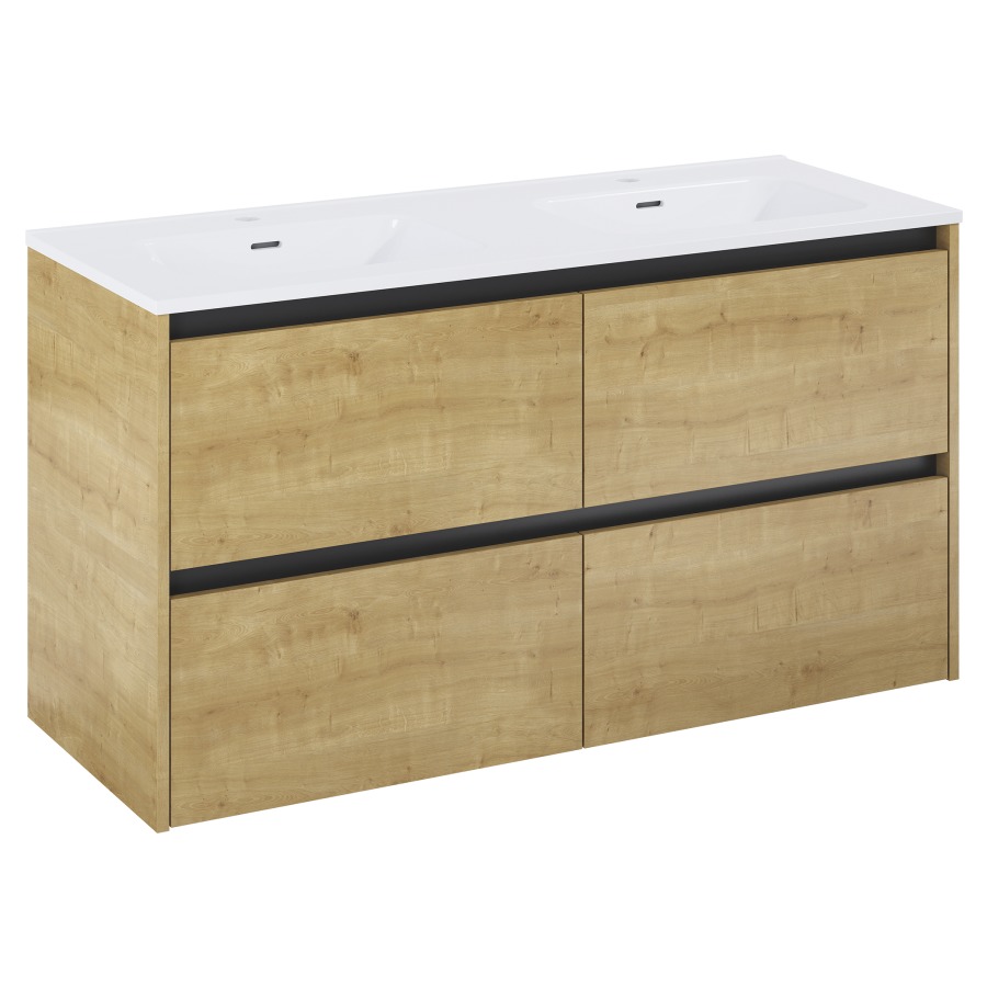 Combinaison de meuble Procasa Progetto
120.8 x 65.6 x 45.6 cm
2&nbsp;éléments de tiroir, 2&nbsp;tiroirs chacune
avec lavabo
parois latérales métalliques