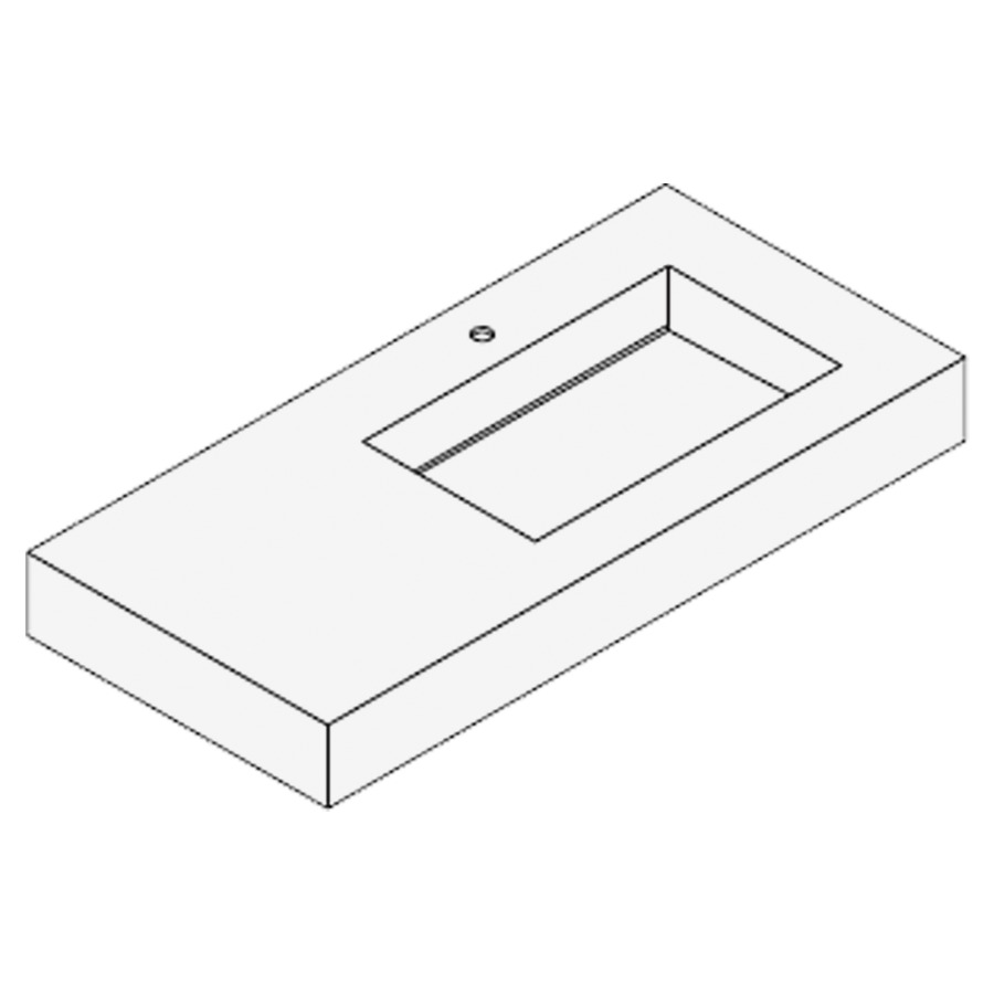 Couverture Joy 
120 x 13 x 51.5 cm
avec lavabo intégré à droite