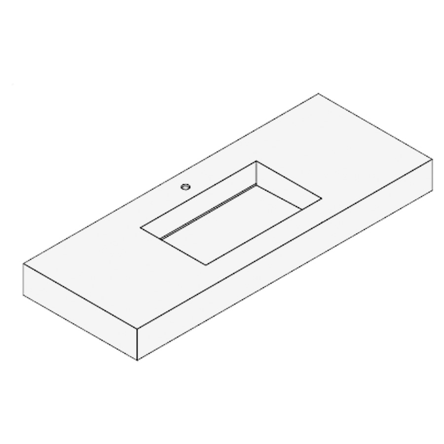 Couverture Joy 
160 x 13 x 51.5 cm
avec lavabo intégré au milieu