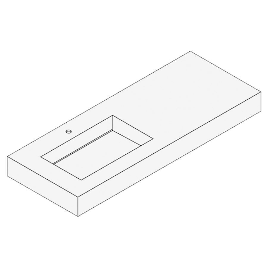 Couverture Joy 
160 x 13 x 51.5 cm
avec lavabo intégré à gauche