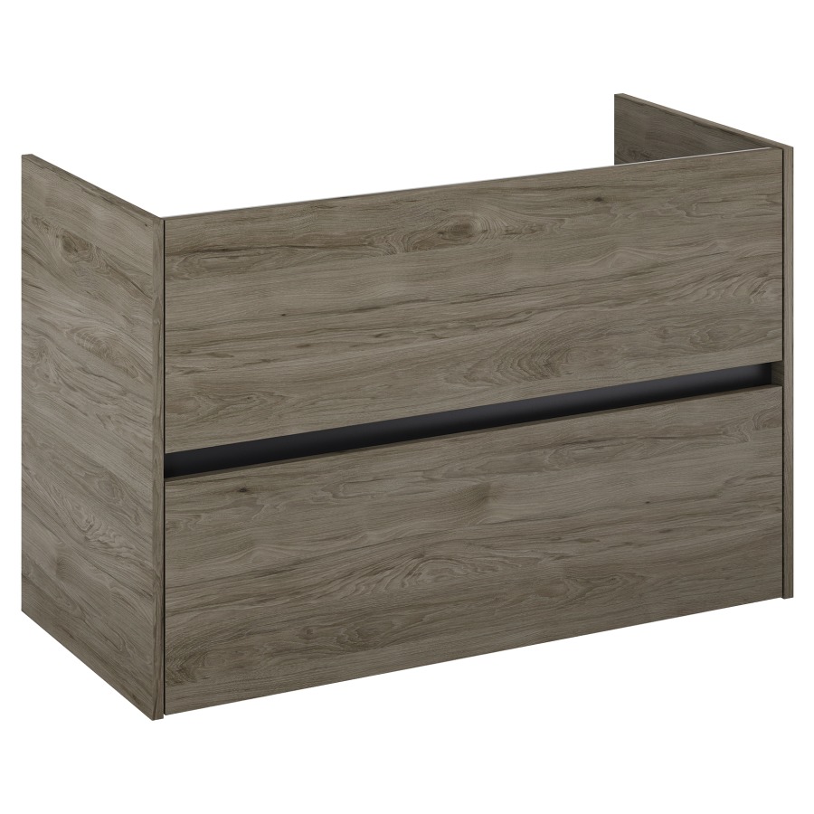 Élément inférieur  Procasa Uno E
98.5 x 63.5 x 45.1 cm
élément de tiroir, 2&nbsp;tiroirs
avec découpe de siphon à gauche
parois latérales métalliques
pour lavabo 291193