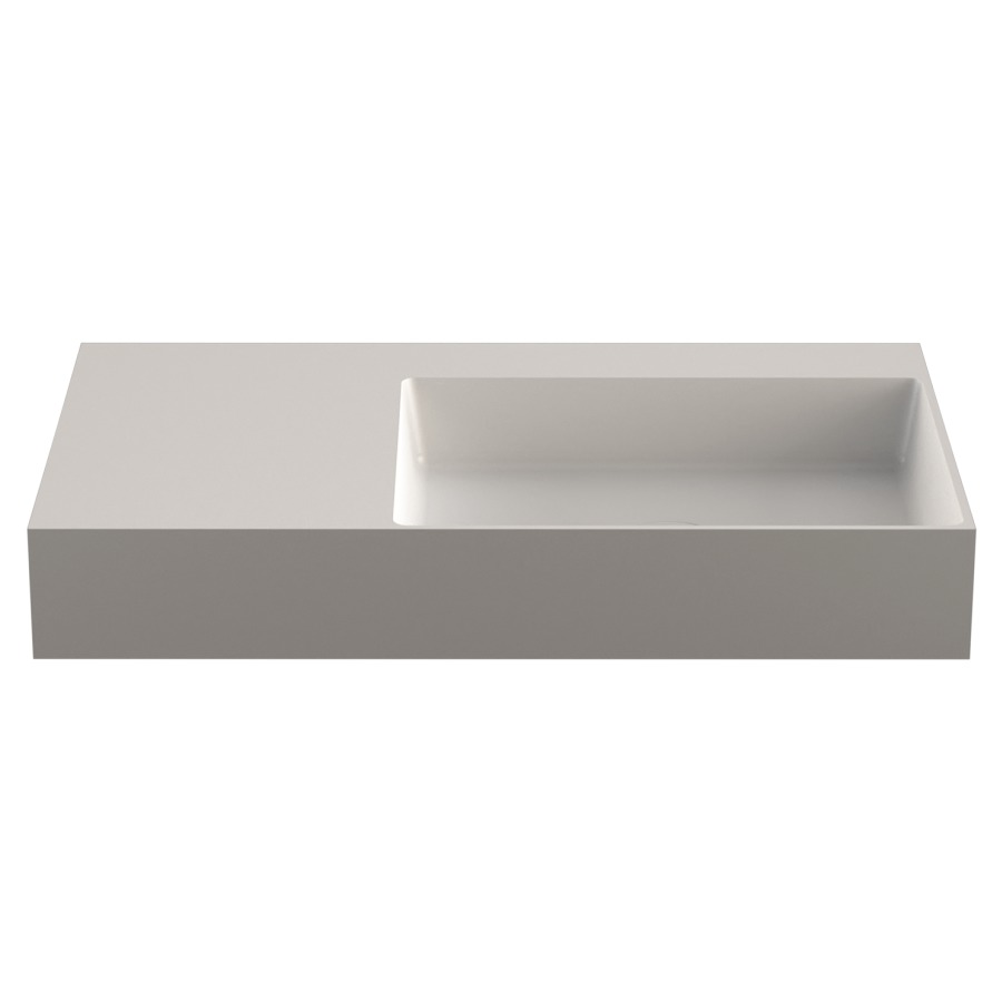 Lavabo Smart 2.0
80 x 47 cm
Coulée minérale K I Stone
sans trop-plein
avec tablette à gauche
avec garniture d’écoulement non verrouillable