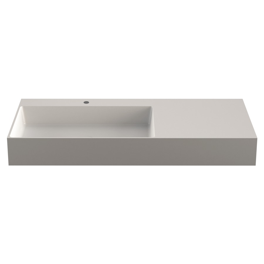 Lavabo Smart 2.0
100 x 47 cm
Coulée minérale K I Stone
sans trop-plein
avec tablette à droite
avec garniture d’écoulement non verrouillable