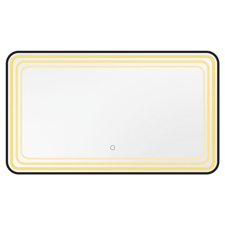 Miroir lumineux Enviola LED
avec angles arrondis, 120 x 80 x 4.5 cm
Profilé en aluminium
cadre noir mat brossé
bande lumineuse à l'intérieur du cadre
41 Watt, 3000-6000 Kelvin, avec commande
premium "Touch-Dimm" simple
avec matériel de fixation
Classe d’énergie G, IP44