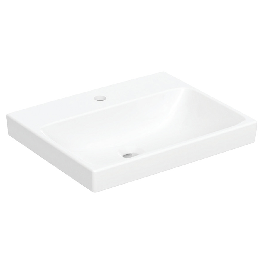Lavabo Procasa Tre
53 x 42.5 cm
Céramique, rectangulaire
sans trop-plein
pour meuble suspendu