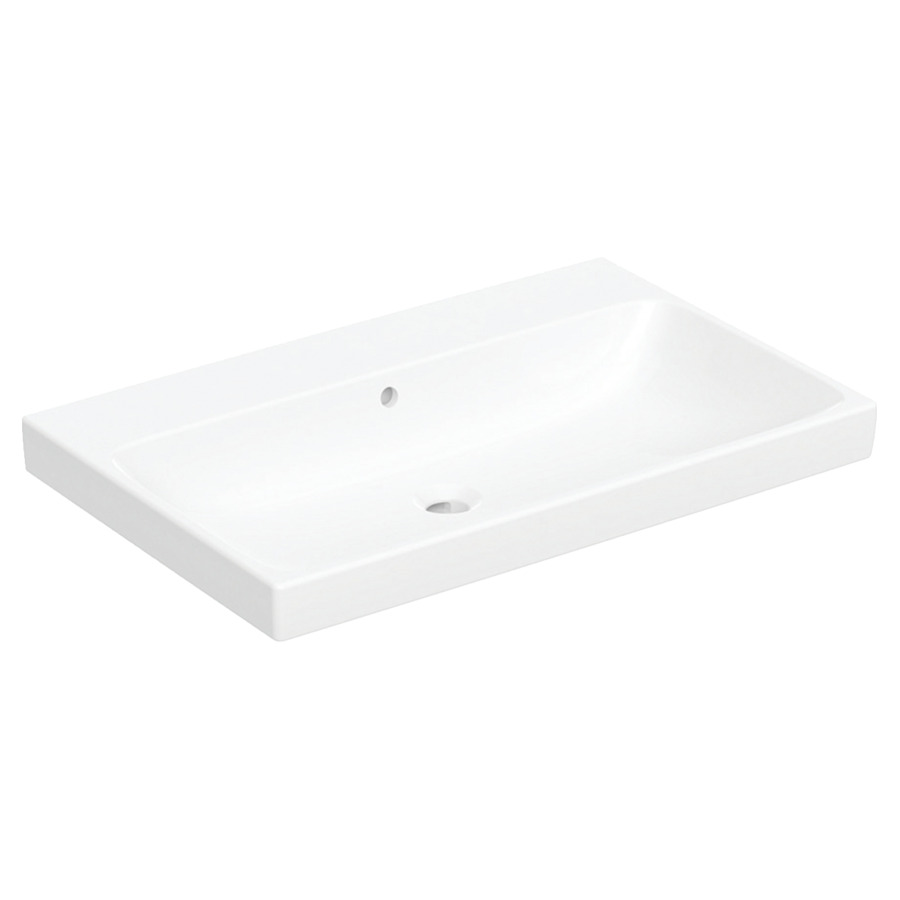 Lavabo Procasa Tre
75.5 x 48.5 cm
Céramique, rectangulaire
avec trop-plein
pour meuble suspendu