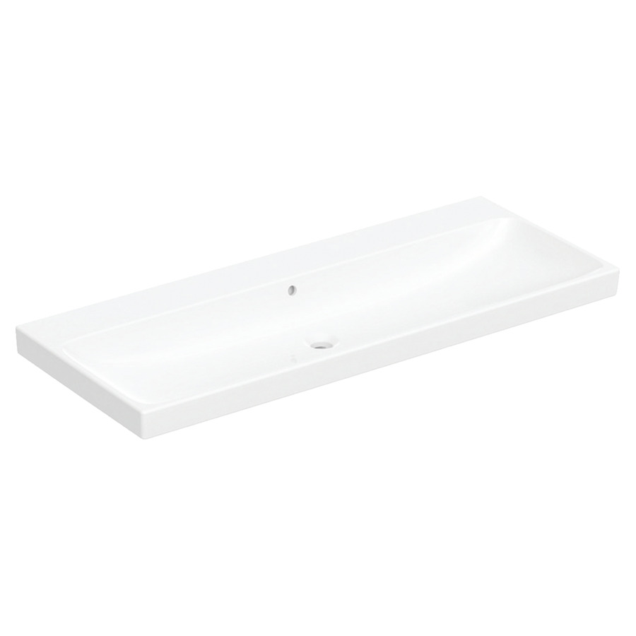 Lavabo Procasa Tre
120 x 48.5 cm
Céramique, rectangulaire
avec trop-plein
pour meuble suspendu