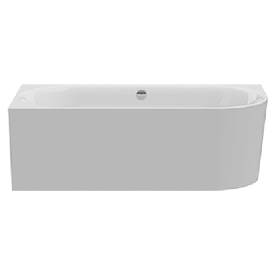 Badewanne Fresh Corner L
180 x 80 x 60 cm, Acryl
Eckmodell mit angeformter
Schürze, Rundung rechts, mit
Ein-, Ab- und Ueberlauf-
garnitur verchromt vormontiert
Schallschutzband vormontiert
Wandbefestigung