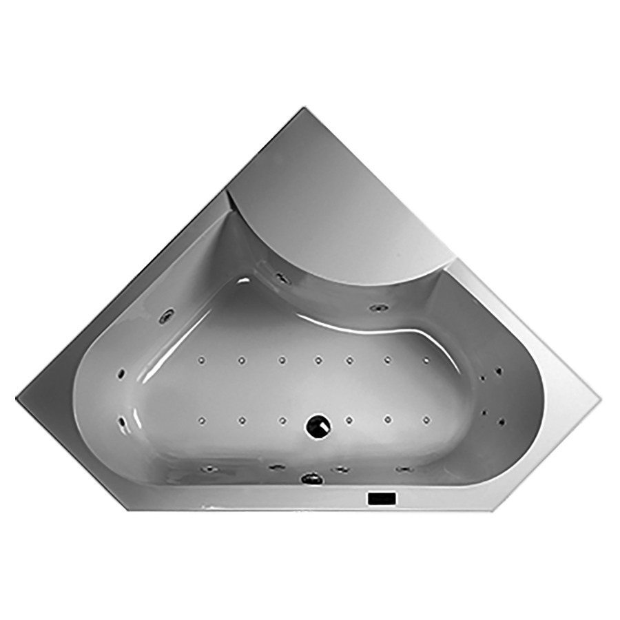 Baignoire Procasa Tre
pentagone, longueur des
côtés 145 cm, H 45 cm, acryl
zone de douche à gauche, avec
système Whirl + Air Laola II
6 buses whirl tournantes
14 buses d'air, 1 LED blanc
touches sensitives, protection
marche à vide, vidage
automatique, désinfection
manuelle, ventilateur avec
préchauffage, réglage continu
avec intervalle, chevalet de
montage insonorisant
garniture d'écoulement et
trop-plein
tablier frontal amovible