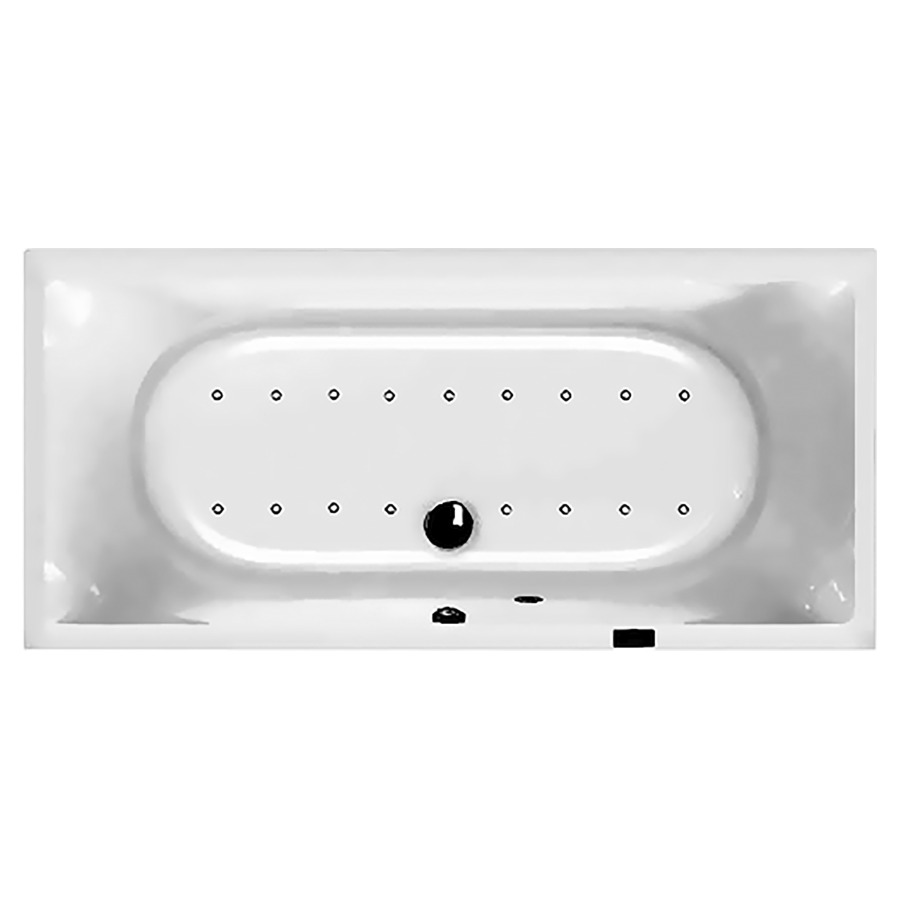 Badewanne Procasa Tre Duo
180 x 80 x 49 cm, Acryl
Mittelablauf
mit Airsystem Laola II
17 Luftdüsen, 1 LED-Weisslicht
Sensortastatur
Trockenlaufschutz
Gebläse mit Luftvorheizung
stufenlose Regulierung mit
Intervall, schalldämmendes
Fussgestell, Ab- und
Ueberlaufgarnitur