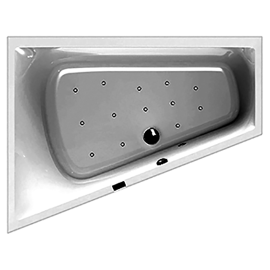Badewanne Procasa Tre Trapez
180 x 140/70 x 49 cm, Acryl
Kopfteil links
mit Airsystem Laola II
13 Luftdüsen, 1 LED-Weisslicht
Sensortastatur
Trockenlaufschutz
Gebläse mit Luftvorheizung
stufenlose Regulierung mit
Intervall, schalldämmendes
Fussgestell, Ab- und Ueber-
garnitur