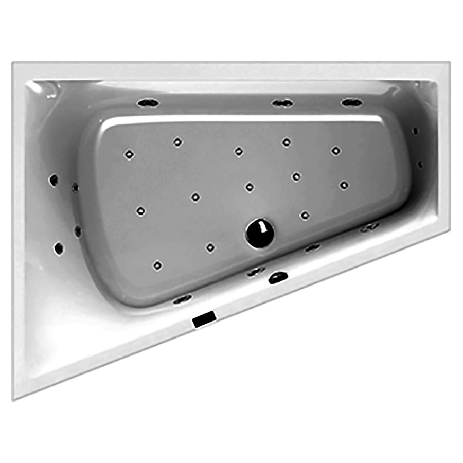 Badewanne Procasa Tre Trapez
180 x 140/70 x 49 cm, Acryl
Kopfteil links, mit
Whirl- + Airsystem Laola II
6 Massagedüsen, 13 Luftdüsen
1 LED-Weisslicht
Sensortastatur
Trockenlaufschutz
Restwasserentleerung
manuelle Desinfektion
Gebläse mit Luftvorheizung
stufenlose Regulierung mit
Intervall, schalldämmendes
Fussgestell
Ab- und Überlaufgarnitur