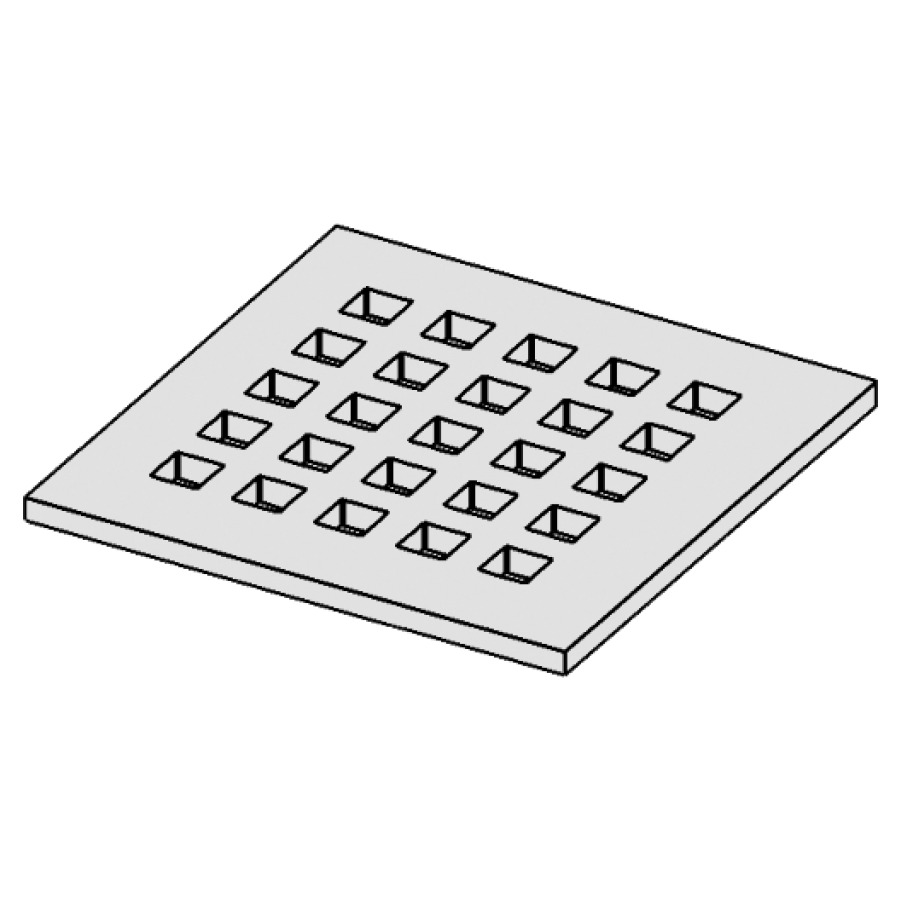 Grille design Procasa Uno
14,2 x 14,2 cm, limite de
charge 300 kg