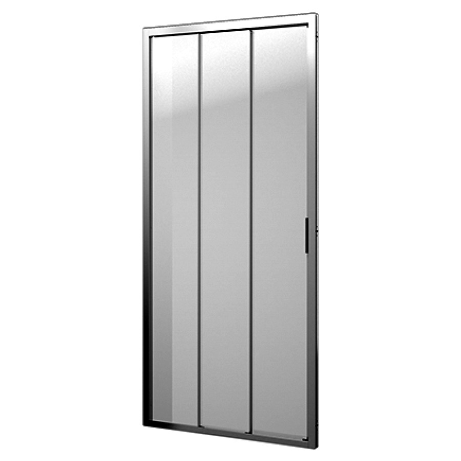 Porte coulissante Procasa Tre
96,4-100,1 cm pour niche
98-101,7 cm pour cloison
latérale, H 195 cm, 3 panneaux
partie fixe à gauche
entrée à droite