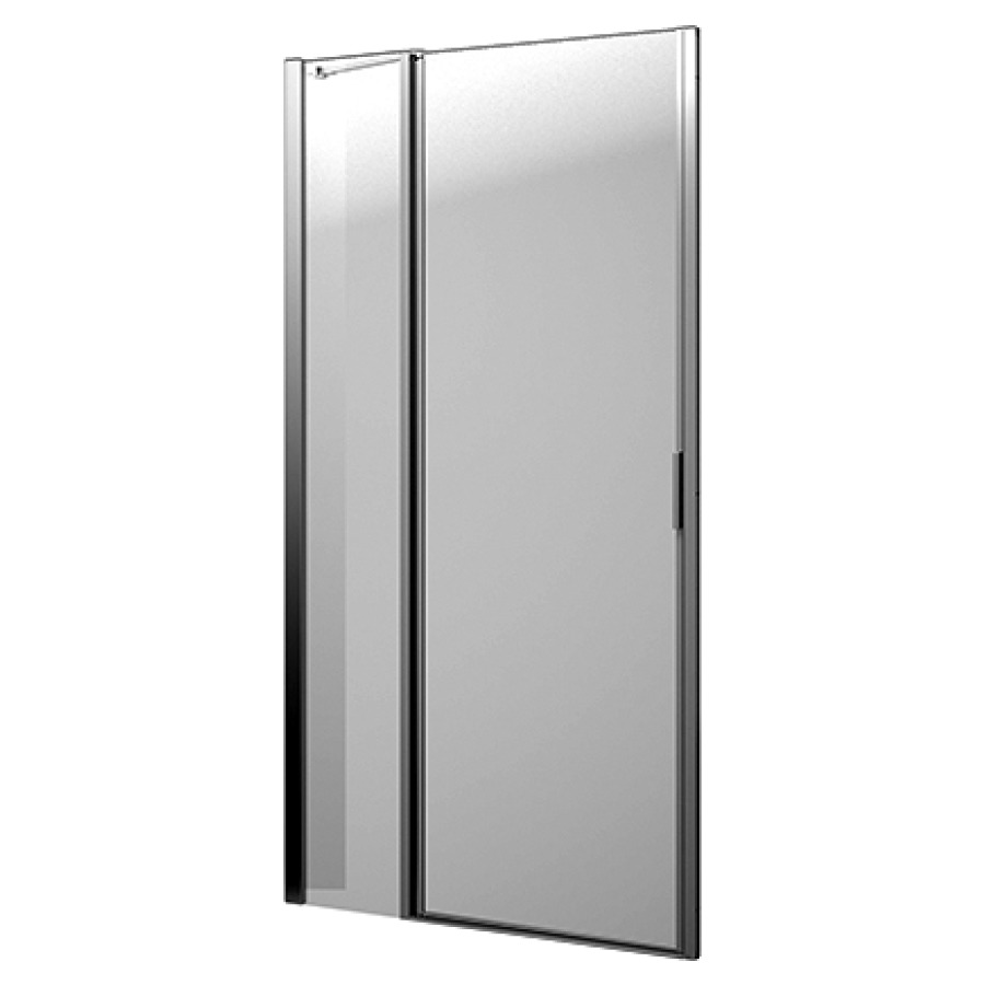 Porte battante Procasa Tre
116,8-120,6 cm, H 195 cm
pour niche, avec partie fixe
charnière à gauche