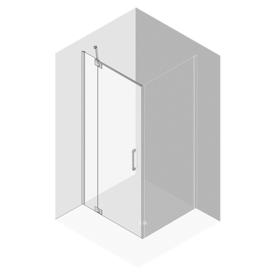 Porte battante Procasa Cinque
cadre parteil
99-101,5 cm, H 200 cm
avec partie fixe, pour cloison
latérale, charnières à gauche
montage sur carrelage