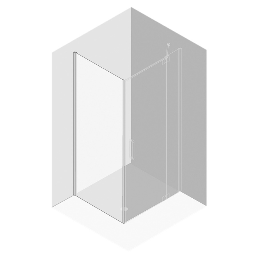 Cloison latérale Procasa
Cinque, cadre parteil
118,9-121,4 cm, H 200 cm
pour porte battante avec
partie fixe, montage sur
carrelage