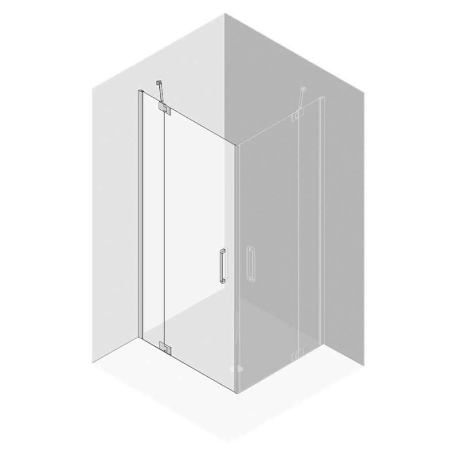Porte battante Procasa Cinque
cadre parteil
79-81,5 cm, H 200 cm
avec partie fixe, pour entrée
diagonale, charnières à gauche
montage sur carrelage