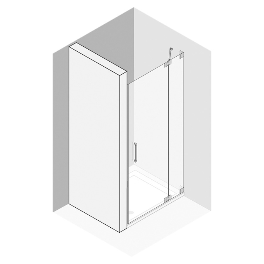 Porte battante Procasa Cinque
sans cadre
60-101 cm, H -200 cm
avec partie fixe, pour niche
charnières à droite
MESURES EXACTES SELON PRISE DE
MESURE