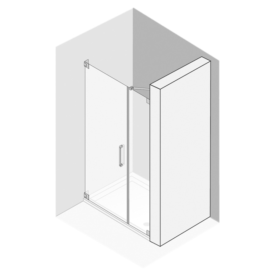 Porte battante Procasa Cinque
sans cadre
101,1-121 cm, H -200 cm
avec partie cloison latérale
en alignement, pour niche
charnières à gauche
MESURES EXACTES SELON PRISE DE
MESURE
