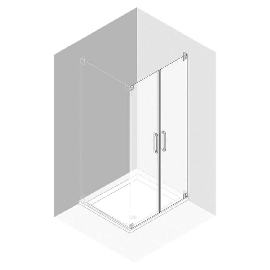 Porte battante Procasa Cinque
sans cadre
121,1-160 cm, H -200 cm
2 panneaux, pour cloison
latérale à gauche
montage sur receveur de douche
MESURES EXACTES SELON PRISE DE
MESURE