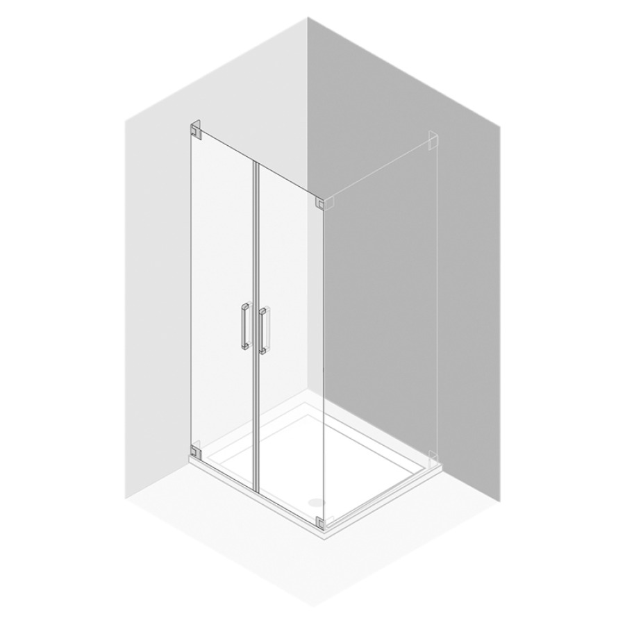 Porte battante Procasa Cinque
sans cadre
101,1-121 cm, H -200 cm
2 panneaux, pour cloison
latérale à droite
montage sur receveur de douche
MESURES EXACTES SELON PRISE DE
MESURE