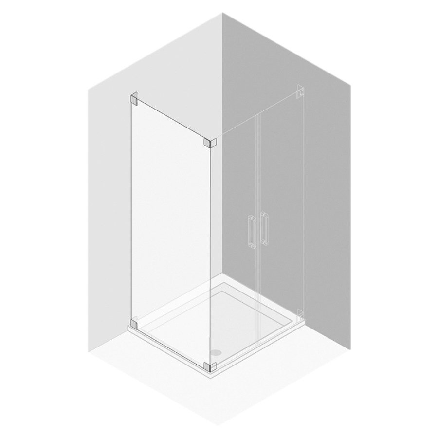 Cloison latérale Procasa
Cinque, sans cadre
81,1-101 cm, H -200 cm
charnières à gauche, pour
porte battante 2 panneaux
montage sur receveur de douche
MESURES EXACTES SELON PRISE DE
MESURE