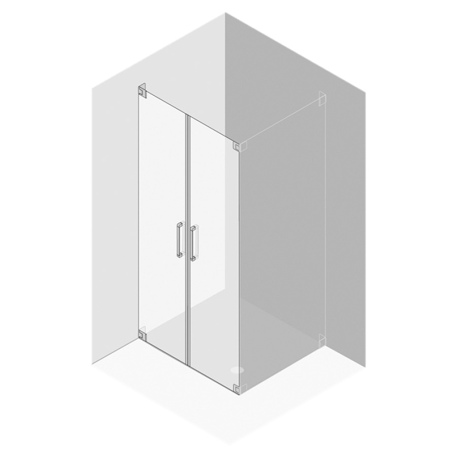 Porte battante Procasa Cinque
sans cadre
121,1-160 cm, H -200 cm
2 panneaux, pour cloison
latérale à droite
montage sur carrelage
MESURES EXACTES SELON PRISE DE
MESURE