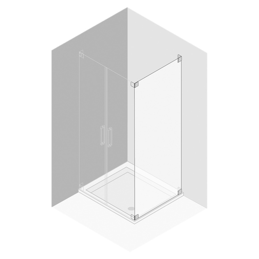 Cloison latérale Procasa
Cinque, sans cadre
101,1-121 cm, H -200 cm
charnières à droite, pour
porte battante 2 panneaux
montage sur receveur de douche
MESURES EXACTES SELON PRISE DE
MESURE