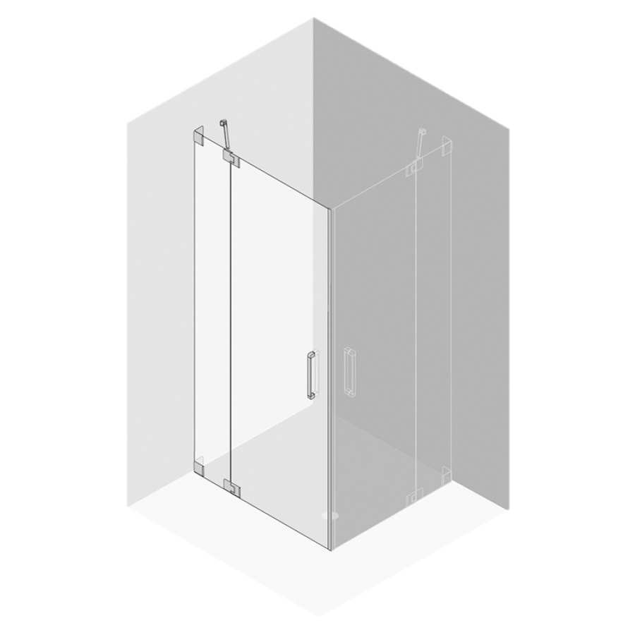 Porte battante Procasa Cinque
sans cadre
121,1-160 cm, H -200 cm
avec partie fixe, pour entrée
diagonale, charnières à gauche
montage sur carrelage