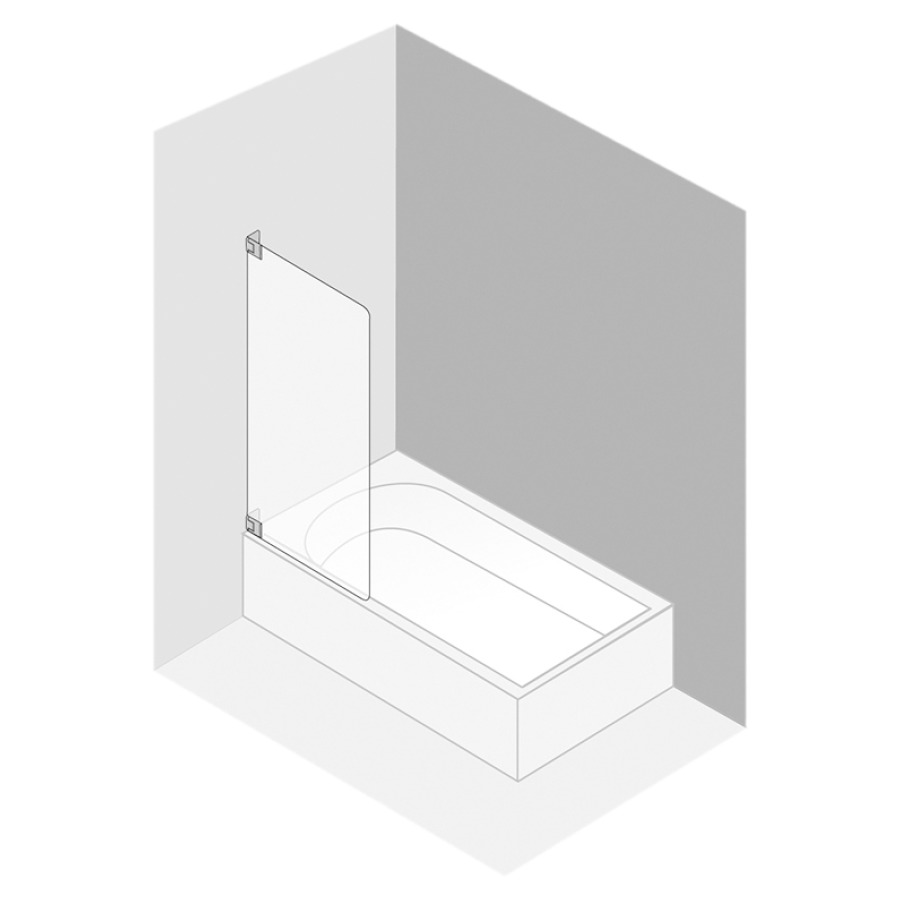 Porte battante Procasa Cinque
sans cadre
40-75 cm, H -150 cm
1 panneuax, charnières à
gauche, montage sur baignoire