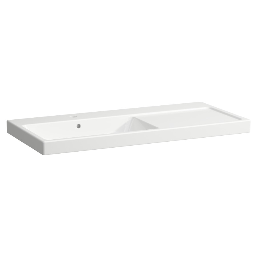 Lavabo Procasa Uno
100 x 46 cm, asymétrique
espace de stockage à droite
avec trop-plein, pour meuble
suspendu