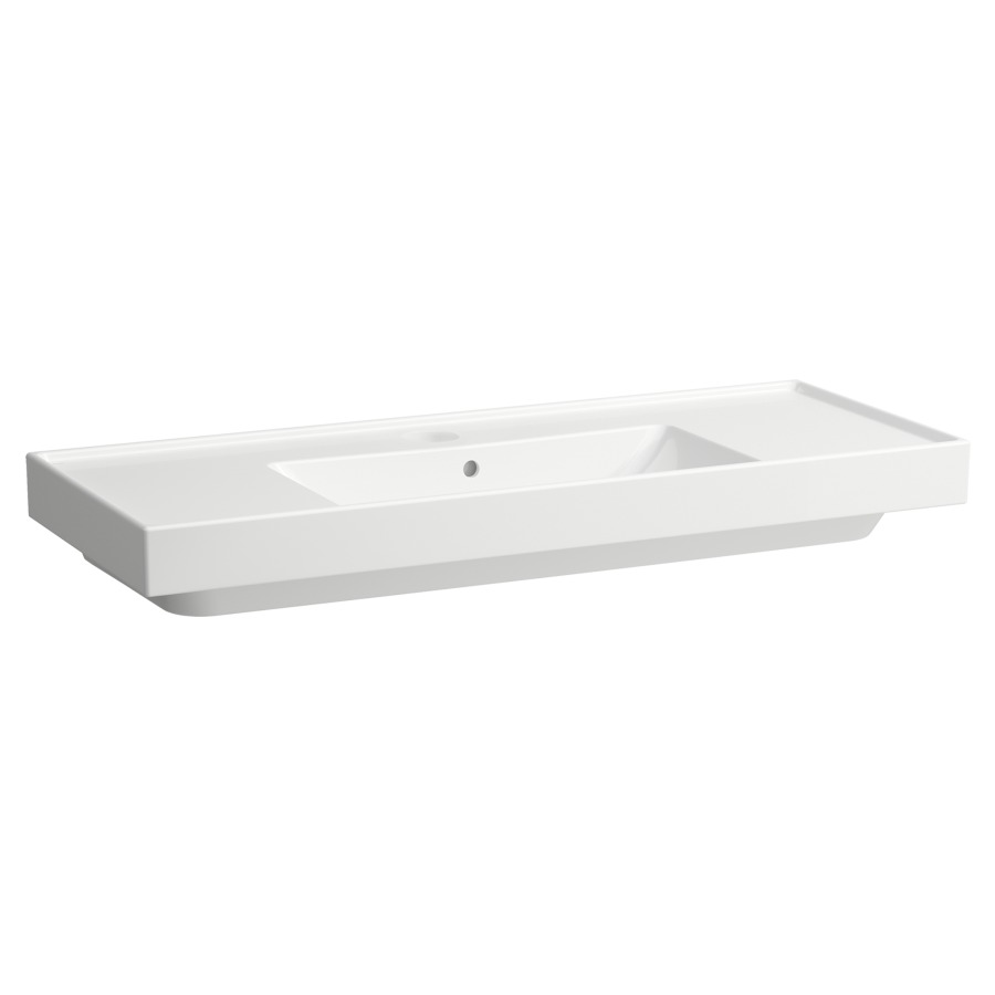 Lavabo Procasa Cinque
120 x 47,5 cm, céramique
avec trop-plein, pour meuble
suspendu, espace de stockage à
gauche et à droite