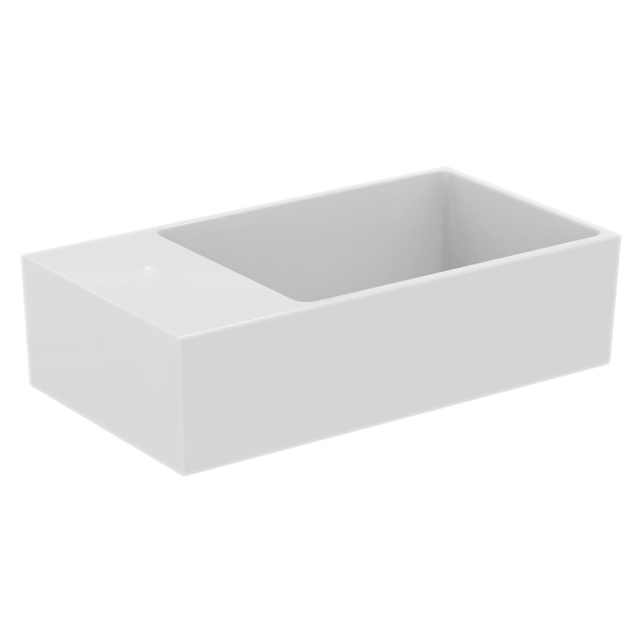 Lave-mains Extra
45 x 12.5 x 25 cm
Céramique, avec trop-plein
lavabo à droite