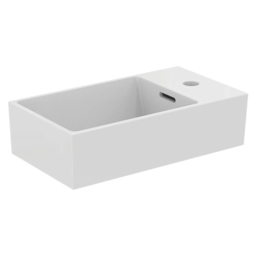 Lave-mains Extra
45 x 12.5 x 25 cm
Céramique, avec trop-plein
lavabo à gauche