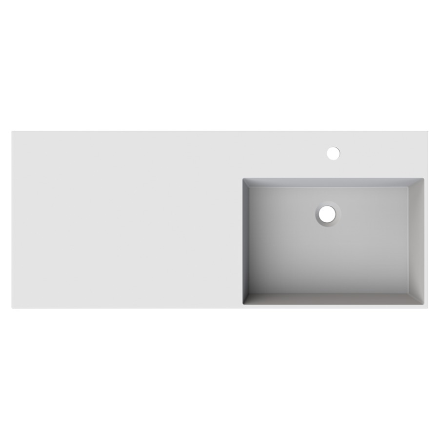 Waschtisch Smart 50
110 x 47 cm
Mineralwerkstoff K I Stone
mit Abstellfläche links
ohne Ueberlauf
