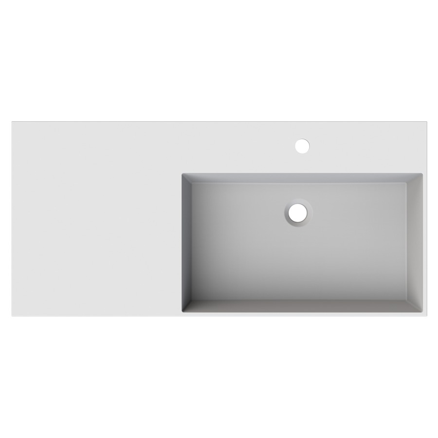 Waschtisch Smart 60
100 x 47 cm
Mineralwerkstoff K I Stone
mit Abstellfläche links
ohne Ueberlauf