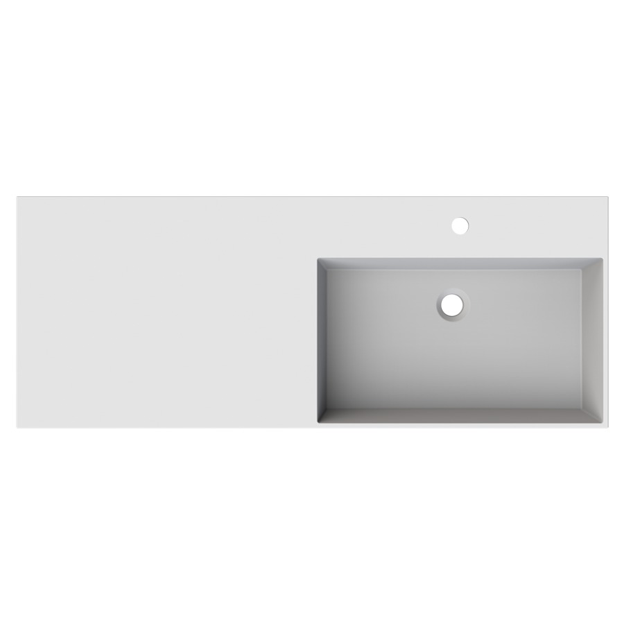 Waschtisch Smart 60
120 x 47 cm
Mineralwerkstoff K I Stone
mit Abstellfläche links
ohne Ueberlauf