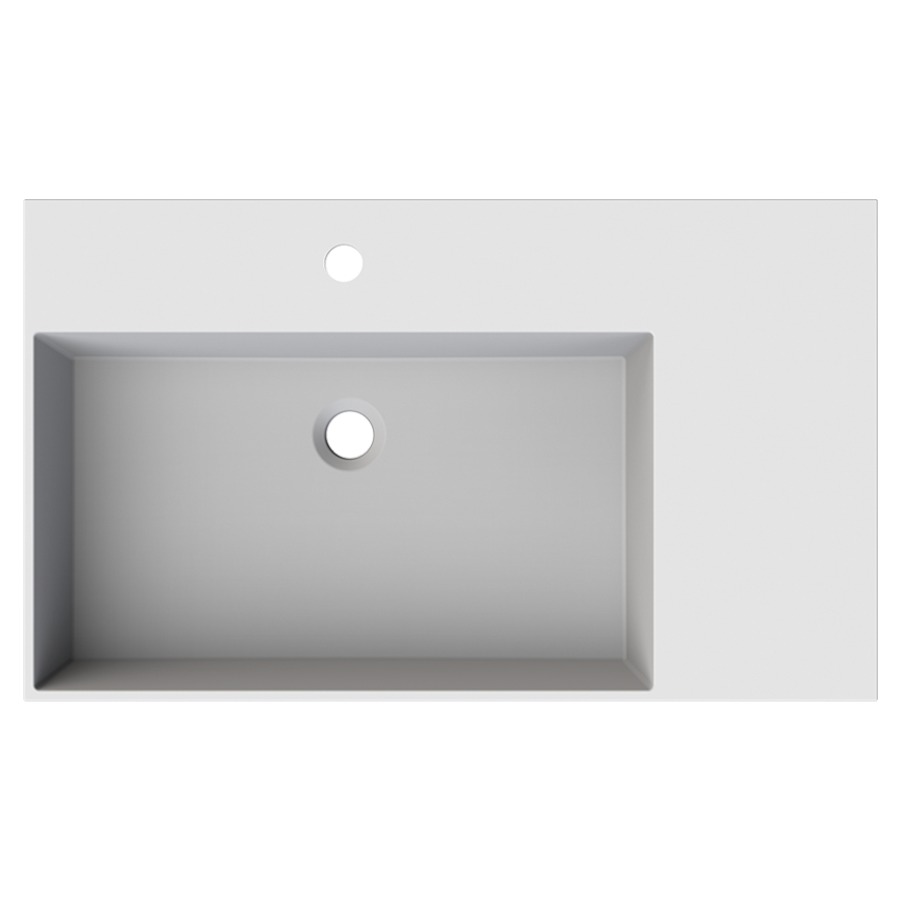 Waschtisch Smart 60
80 x 47 cm
Mineralwerkstoff K I Stone
mit Abstellfläche rechts
ohne Ueberlauf