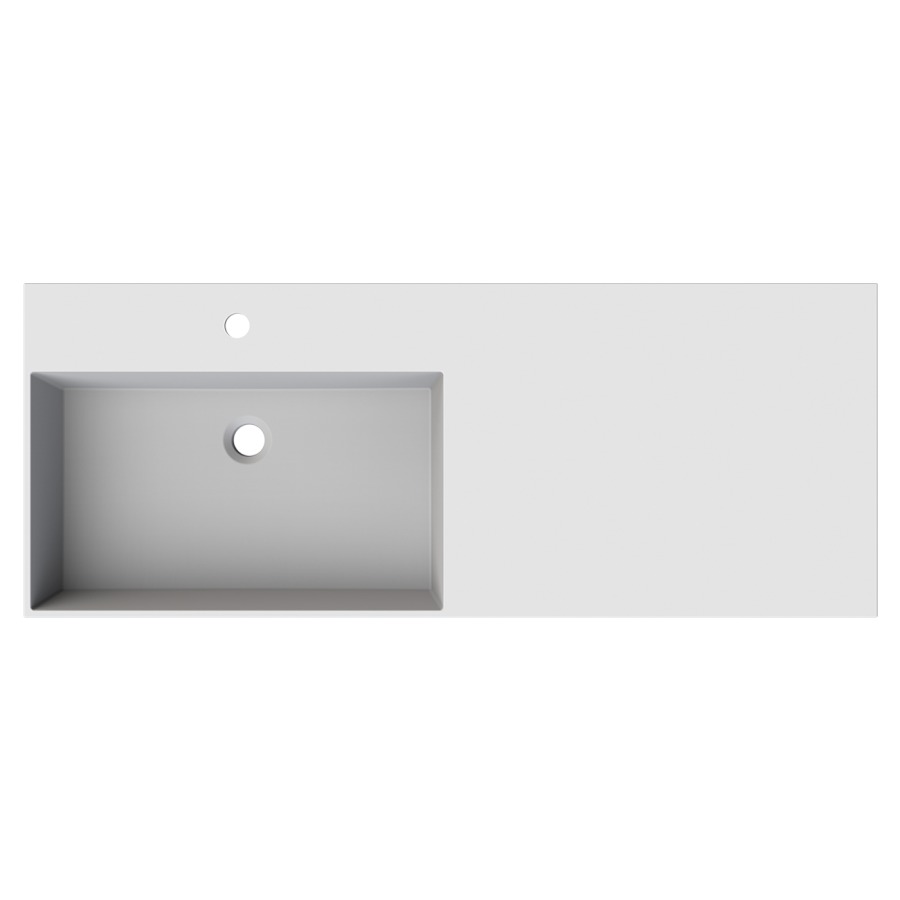 Waschtisch Smart 60
120 x 47 cm
Mineralwerkstoff K I Stone
mit Abstellfläche rechts
ohne Ueberlauf