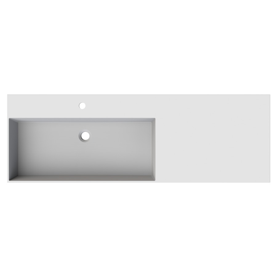 Waschtisch Smart 80
140 x 47 cm
Mineralwerkstoff K I Stone
mit Abstellfläche rechts
ohne Ueberlauf