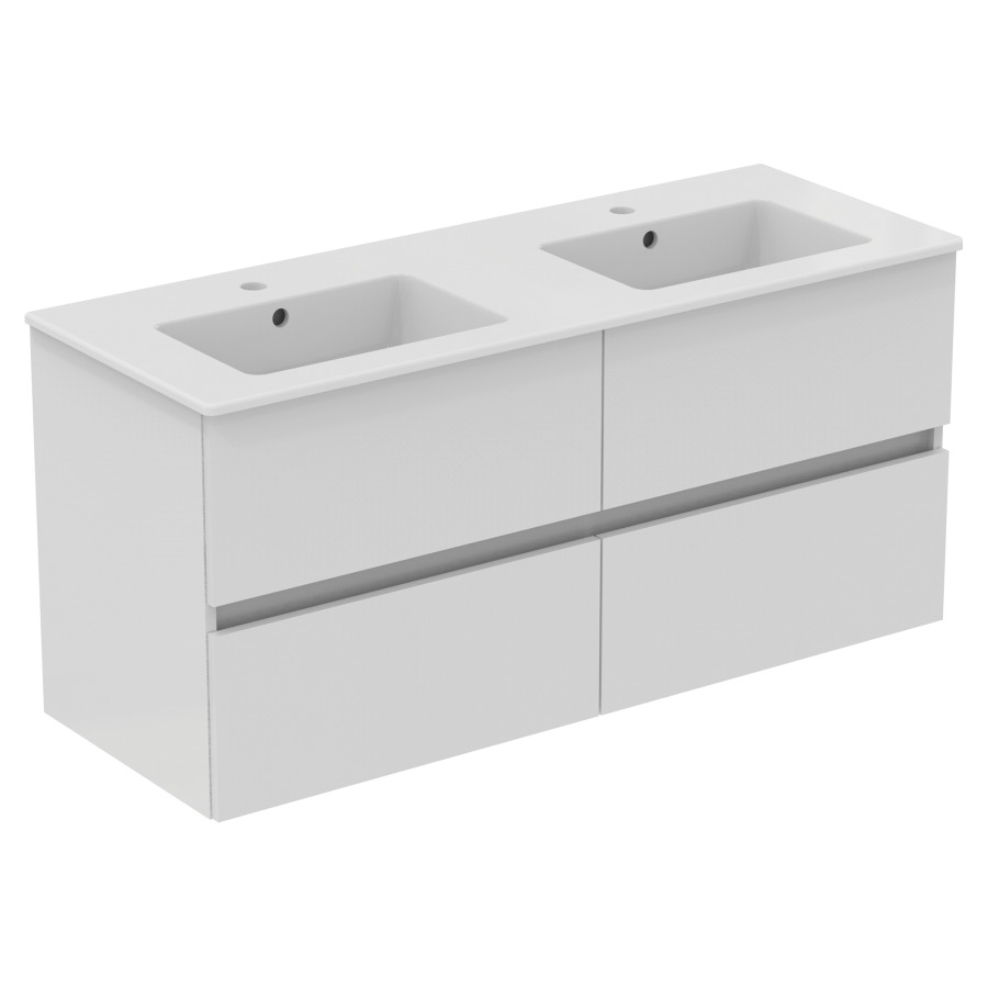 Combinaison de meuble Eurovit+
lavabo céramique
121,5 x 45 cm
meuble 4 tiroirs
120 x 44 x 55 cm
avec barre-poignée