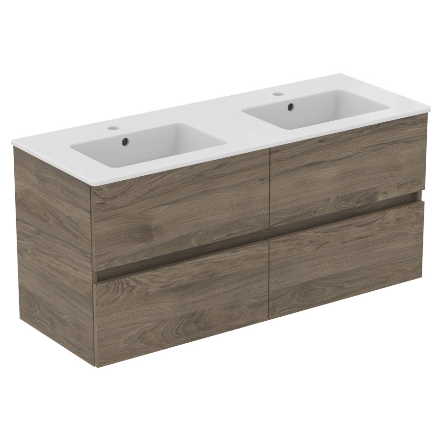 Combinaison de meuble Eurovit+
lavabo céramique
121,5 x 45 cm
meuble 4 tiroirs
120 x 44 x 55 cm
avec barre-poignée