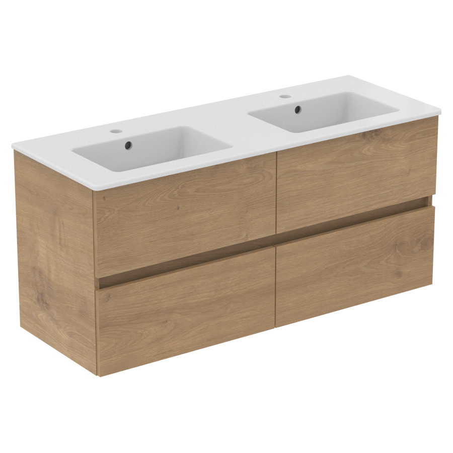 Combinaison de meuble Eurovit+
lavabo céramique
121,5 x 45 cm
meuble 4 tiroirs
120 x 44 x 55 cm
avec barre-poignée