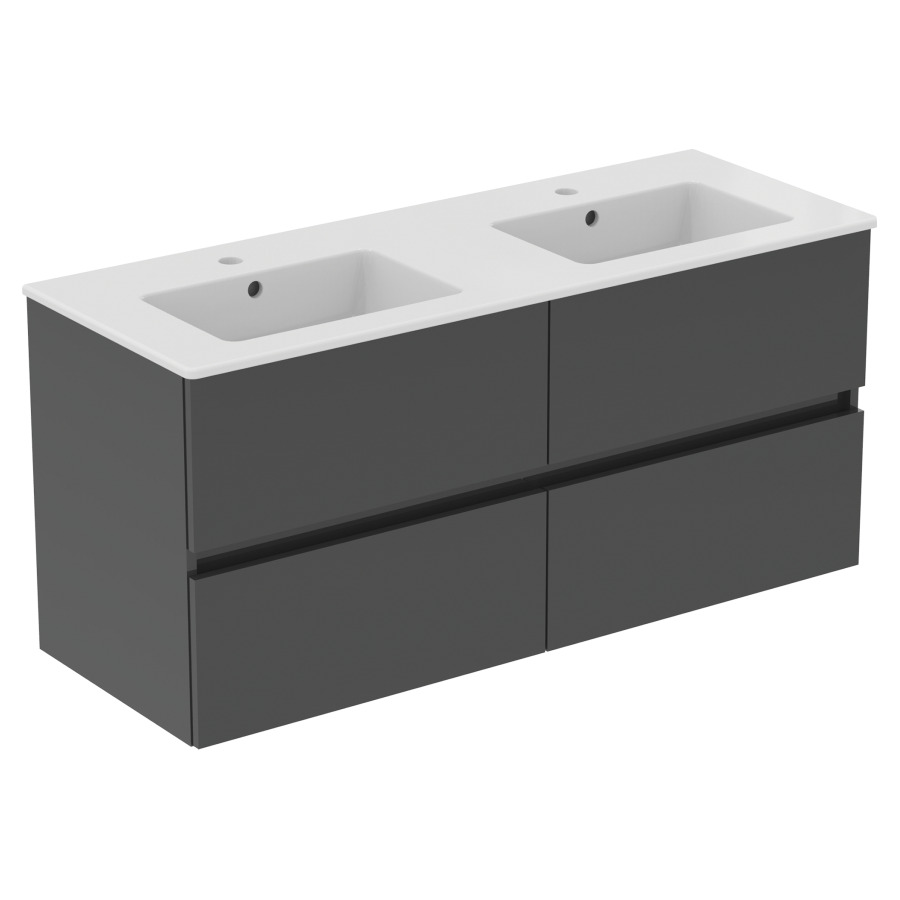Combinaison de meuble Eurovit+
lavabo céramique
121,5 x 45 cm
meuble 4 tiroirs
120 x 44 x 55 cm
avec barre-poignée