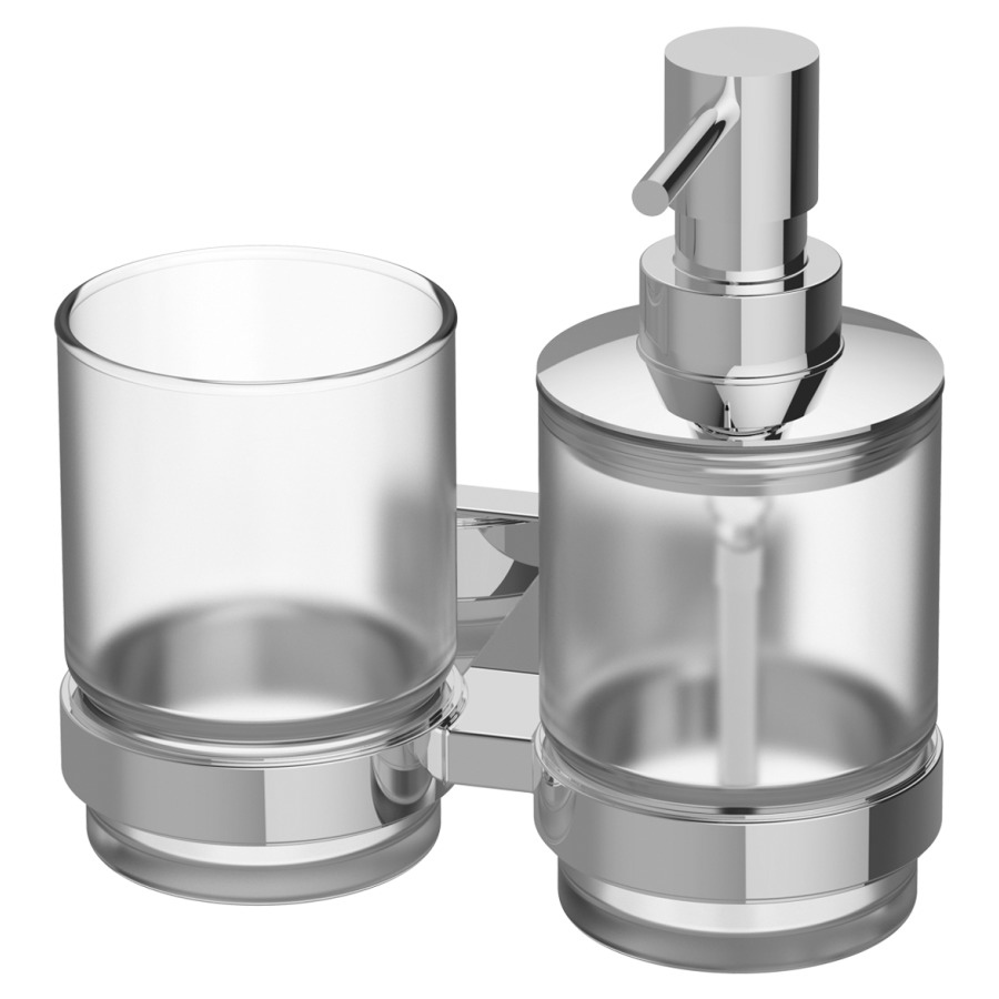 Doppelhalter Procasa Cinque
Glas und Seifenspender
Mattglas, zum Kleben oder
Bohren