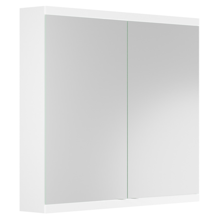 Armoire de toilette Doppia
Luce, 100 x 71,2 x 13,8 cm
2 portes à double miroir
(50/50), 2 prises double
à l'intérieur en bas
4 tablettes en verre
éclairage LED 20,24 W
3580 Lumen, 4000 K, dimmable